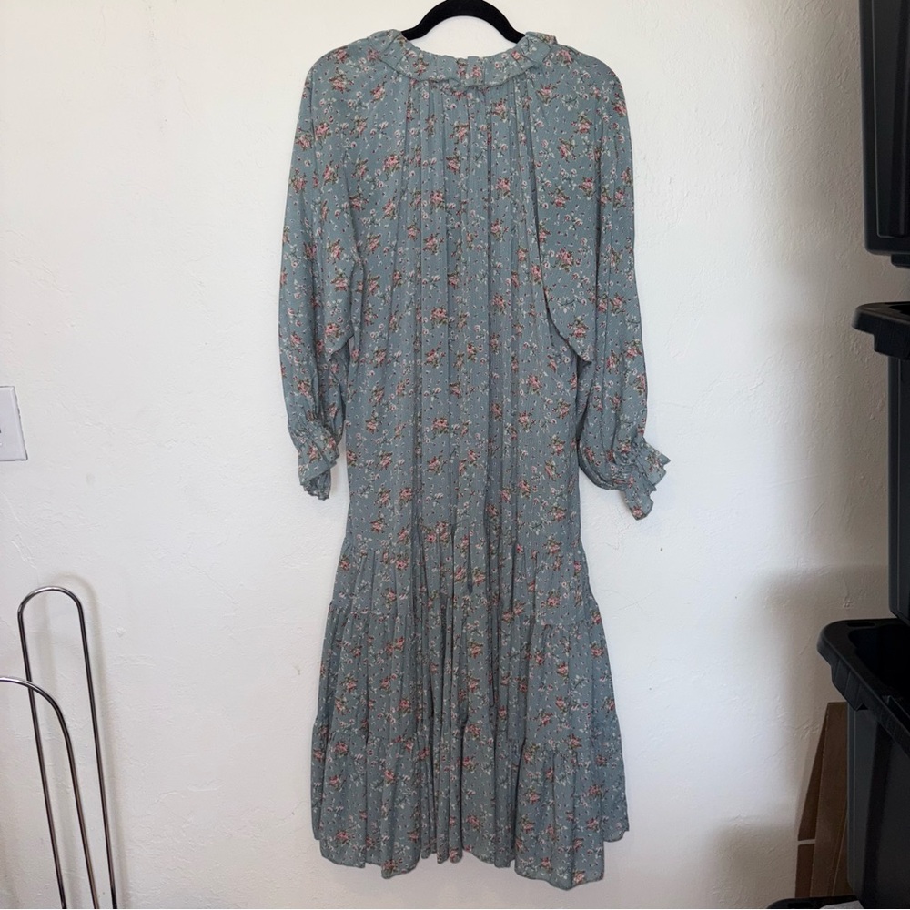 Storia Boutique Floral Drop Waist Tiered Long Sleeve Maxi Dress - Picture 4 of 8